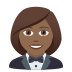 🤵🏾‍♀️ woman in tuxedo: medium-dark skin tone display on JoyPixels